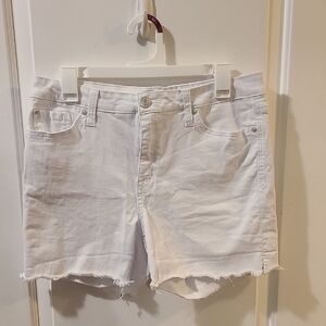Seven7 White Raw Hem White Jean Shorts